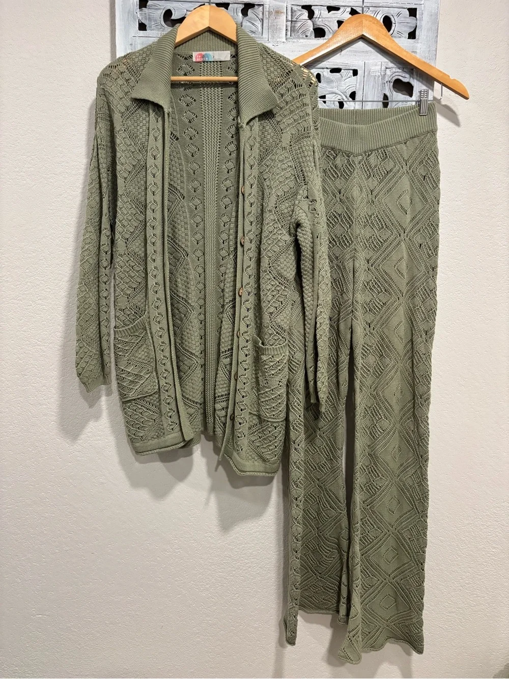Free People Beach Olive Green Get Away Fauxchet Set Size S